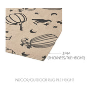 Raven Harvest Black Polypropylene Indoor Outdoor Runner Rug 17x36 Farmhouse Rustic Durable Easy Clean Entryway Patio Kitchen Hallway (2 Piece Buy One, Get One Free Bundle)