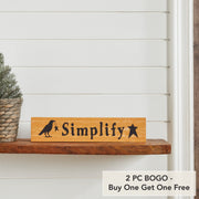 Simplify Primitive Stars Rustic Wall Sign, Farmhouse Raven Mustard BaseDecor Plaque, Country Home Accent, 2.75x13 Inch (2 Piece Buy One, Get One Free Bundle)