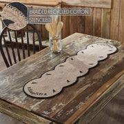 Raven Harvest Simplify Stencil Farmhouse Cotton Table Runner, Black Tan, 12x48 Inch (2 Piece Buy One, Get One Free Bundle)