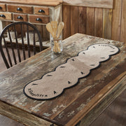 Raven Harvest Simplify Stencil Farmhouse Cotton Table Runner, Black Tan, 12x48 Inch (2 Piece Buy One, Get One Free Bundle)