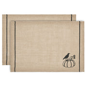 Raven Harvest Farmhouse Rustic Natural Jute Burlap Placemat Set (2) 13x19 Inch Table Mats (4 Piece Buy One, Get One Free Bundle)