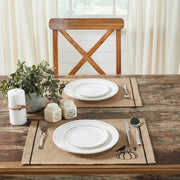 Raven Harvest Farmhouse Rustic Natural Jute Burlap Placemat Set (2) 13x19 Inch Table Mats (4 Piece Buy One, Get One Free Bundle)