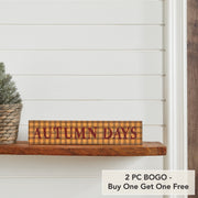 Autumn Days Farmhouse Fall Wall Sign 3x14 Burgundy & Mustard RusticDecor (2 Piece Buy One, Get One Free Bundle)