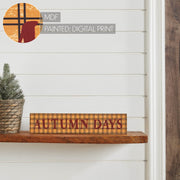 Autumn Days Farmhouse Fall Wall Sign 3x14 Burgundy & Mustard RusticDecor (2 Piece Buy One, Get One Free Bundle)