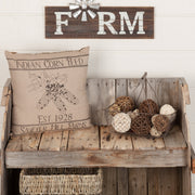 Sawyer Mill Charcoal Farmhouse Rustic Corn Feed 18x18 Decorative Throw Pillow (2 Piece Buy One, Get One Free Bundle)