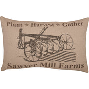 Sawyer Mill Farmhouse Rustic Charcoal Gray Plow Lumbar Throw Pillow 14x22 Decorative Accent (2 Piece Buy One, Get One Free Bundle)