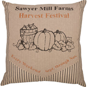 Sawyer Mill Charcoal Farmhouse Harvest Festival 18x18 Decorative Throw Pillow Rustic Fall Accent Home Decor (2 Piece Buy One, Get One Free Bundle)