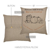 Sawyer Mill Charcoal Farmhouse Harvest Festival 18x18 Decorative Throw Pillow Rustic Fall Accent Home Decor (2 Piece Buy One, Get One Free Bundle)