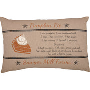 Sawyer Mill Farmhouse Charcoal Pumpkin Pie Recipe Throw Pillow 14x22 Rustic Autumn Harvest Decorative Accent (2 Piece Buy One, Get One Free Bundle)