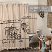 Sawyer Mill Charcoal Plow Striped Farmhouse Shower Curtain 72x72 Rustic Gray Cotton Bathroom Decor (2 Piece Buy One, Get One Free Bundle)