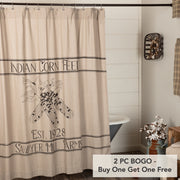 Sawyer Mill Charcoal Corn Feed Cotton Farmhouse Shower Curtain, Grey & Cream, 72x72 (2 Piece Buy One, Get One Free Bundle)
