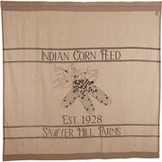 Sawyer Mill Charcoal Corn Feed Cotton Farmhouse Shower Curtain, Grey & Cream, 72x72 (2 Piece Buy One, Get One Free Bundle)