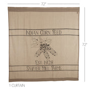 Sawyer Mill Charcoal Corn Feed Cotton Farmhouse Shower Curtain, Grey & Cream, 72x72 (2 Piece Buy One, Get One Free Bundle)