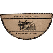 Sawyer Mill Charcoal Plow Braided Jute Half Round Farmhouse Entryway Accent Rug 16.5x33 Indoor Mat (2 Piece Buy One, Get One Free Bundle)