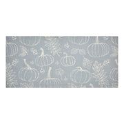 Grey Pumpkin Silhouette Indoor Outdoor Accent Rug Fall Autumn Polypropylene Rectangle Doormat 17x36 Inch (2 Piece Buy One, Get One Free Bundle)