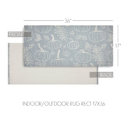 Grey Pumpkin Silhouette Indoor Outdoor Accent Rug Fall Autumn Polypropylene Rectangle Doormat 17x36 Inch (2 Piece Buy One, Get One Free Bundle)