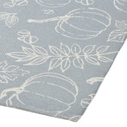 Grey Pumpkin Silhouette Indoor Outdoor Accent Rug Fall Autumn Polypropylene Rectangle Doormat 17x36 Inch (2 Piece Buy One, Get One Free Bundle)