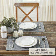 Farmhouse Fall Harvest Grey Cotton Pumpkin Silhouette Placemat Set of 2 (13x19 inch) Autumn Thanksgiving Dining Table Decor (4 Piece Buy One, Get One Free Bundle)