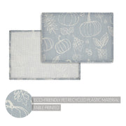 Farmhouse Fall Harvest Grey Cotton Pumpkin Silhouette Placemat Set of 2 (13x19 inch) Autumn Thanksgiving Dining Table Decor (4 Piece Buy One, Get One Free Bundle)