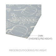 Fall Farmhouse Silhouette Pumpkin Grey Indoor Outdoor Runner Rug 17x48 (2 Piece Buy One, Get One Free Bundle)