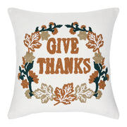 Thanksgiving Fall Harvest Wheat Plaid Give Thanks Throw Pillow 18x18 Rustic Farmhouse Decorative Home Accent (2 Piece Buy One, Get One Free Bundle)