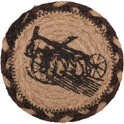Sawyer Mill Charcoal Farmhouse Rustic Braided Jute Round Drink Coaster Set of 61 (2 Piece Buy One, Get One Free Bundle)