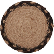 Sawyer Mill Charcoal Farmhouse Rustic Braided Jute Round Drink Coaster Set of 61 (2 Piece Buy One, Get One Free Bundle)