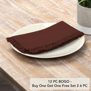 Cassidy Burgundy Napkin Set of 6 18x181 (2 Piece Buy One, Get One Free Bundle)