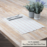 Charley Red Placemat Set of 6 12x181 (2 Piece Buy One, Get One Free Bundle)