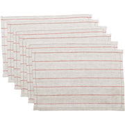 Charley Red Placemat Set of 6 12x181 (2 Piece Buy One, Get One Free Bundle)