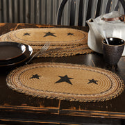 Kettle Grove Jute Placemat Stencil Star Set of 6 12x18 (12 Piece Bundle)
