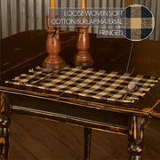 Burlap Black Check Placemat Fringed Set of 6 12x18 (12 Piece Bundle)