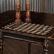 Burlap Black Check Placemat Fringed Set of 6 12x18 (12 Piece Bundle)