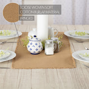 Burlap Natural Runner Fringed 13x36 (2 Piece Buy One, Get One Free Bundle)