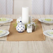 Burlap Natural Runner Fringed 13x36 (2 Piece Buy One, Get One Free Bundle)