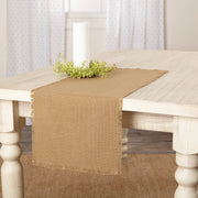 Burlap Natural Runner Fringed 13x36 (2 Piece Buy One, Get One Free Bundle)