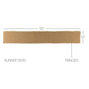 Burlap Natural Runner Fringed 13x90 (2 Piece Buy One, Get One Free Bundle)