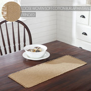 Burlap Natural Runner Fringed 8x24 (2 Piece Buy One, Get One Free Bundle)