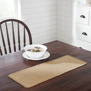 Burlap Natural Runner Fringed 8x24 (2 Piece Buy One, Get One Free Bundle)