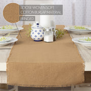 Burlap Natural Runner Fringed 13x48 (2 Piece Buy One, Get One Free Bundle)