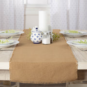 Burlap Natural Runner Fringed 13x48 (2 Piece Buy One, Get One Free Bundle)