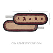 Connell Oval Runner Stencil Stars 8x24 (2 Piece Buy One, Get One Free Bundle)