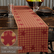 Burgundy Star Runner Woven 13x72 (2 Piece Buy One, Get One Free Bundle)