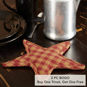 Burgundy Star Trivet Star Shape 10 (2 Piece Buy One, Get One Free Bundle)