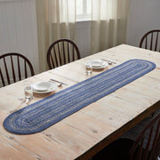 Great Falls Blue Jute Oval Runner 13x72 (2 Piece Buy One, Get One Free Bundle)