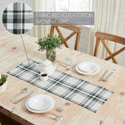 Harper Plaid Green White Runner Fringed 12x36 (2 Piece Buy One, Get One Free Bundle)