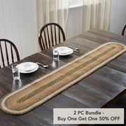 Kettle Grove Jute Runner 13x72 (2 Piece Buy One, Get One Free Bundle)
