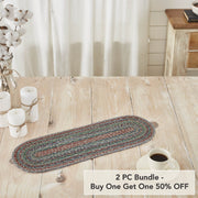 Multi Jute Oval Runner 8x24 (2 Piece Buy One, Get One Free Bundle)