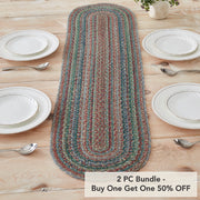 Multi Jute Oval Runner 12x48 (2 Piece Buy One, Get One Free Bundle)