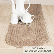 Natural Jute Runner 13x72 (2 Piece Buy One, Get One Free Bundle)